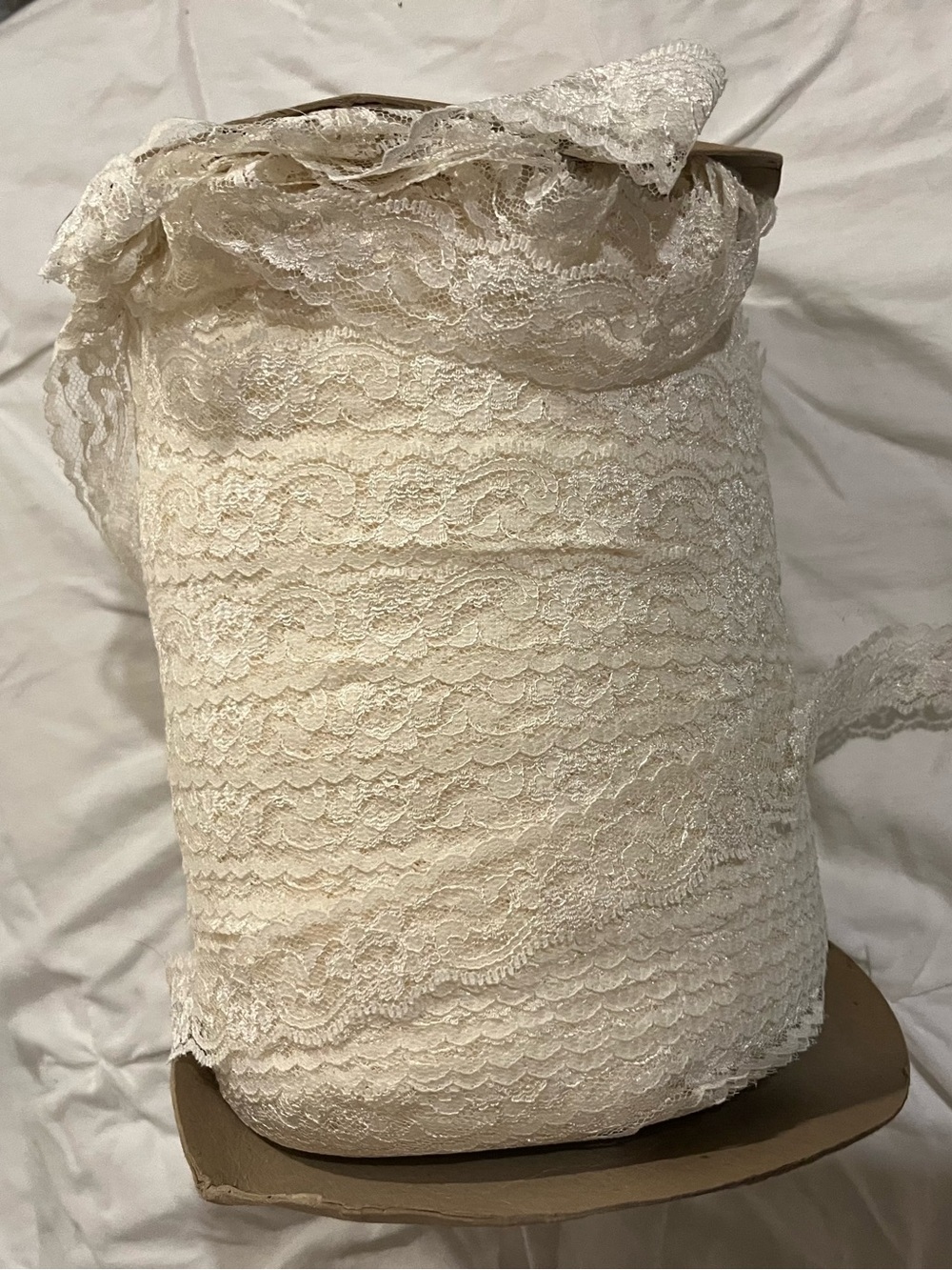 Ivory Stretch Lace Trim Roll